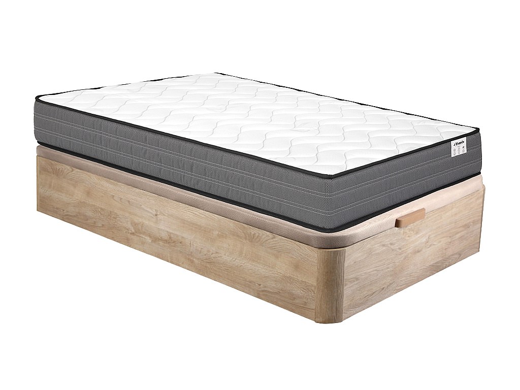 Komplett-Set - 90 x 190 cm - Bettgestell mit Bettkasten + Taschenfederkernm günstig online kaufen