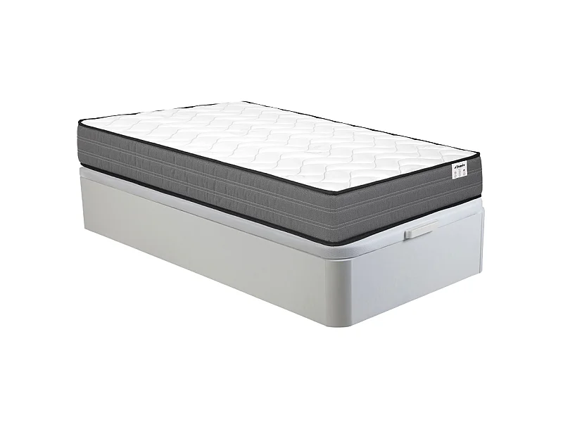 Conjunto de canapé blanco de 90 x 190 cm + colchón de muelles ensacados de 20 cm - AMBRACIE de YSMÉE