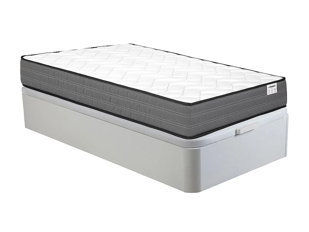 Conjunto de canapé blanco de 90 x 190 cm + colchón de muelles ensacados de 20 cm - AMBRACIE de YSMÉE