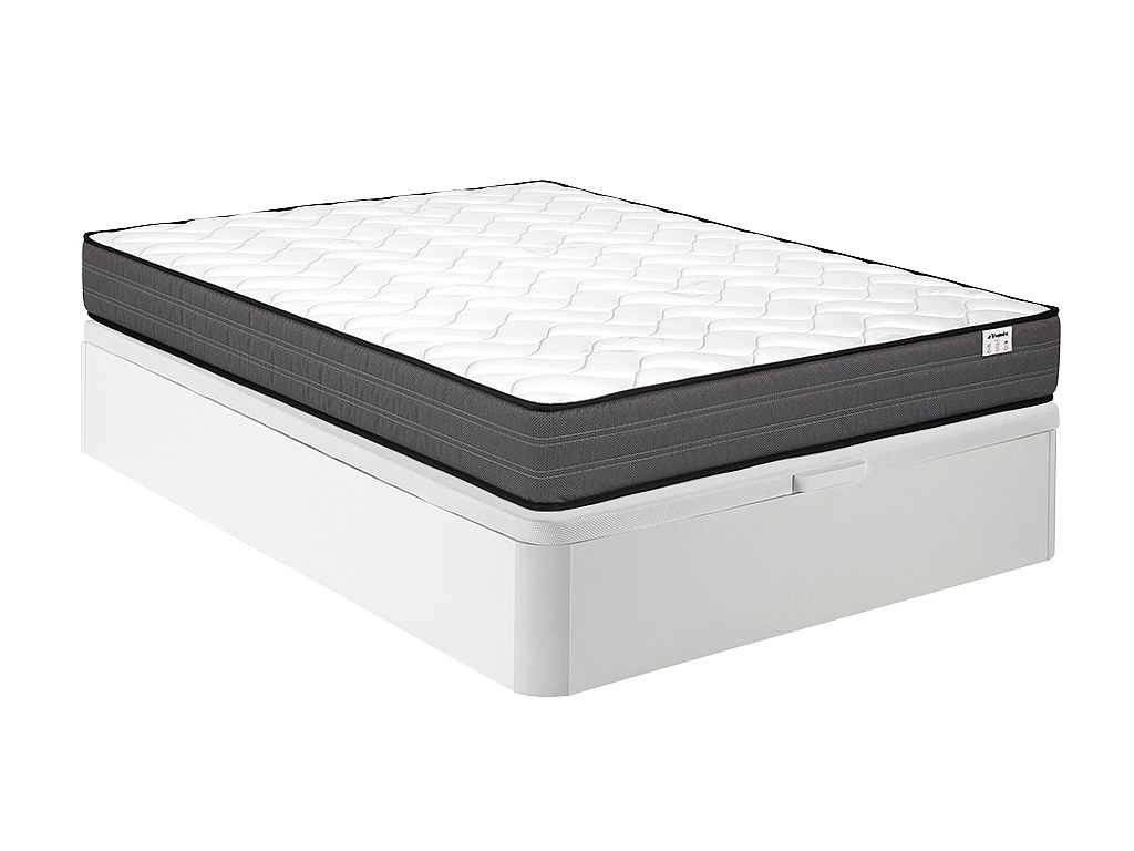 Komplett-Set - 140 x 190 cm - Bettgestell mit Bettkasten + Taschenfederkern günstig online kaufen