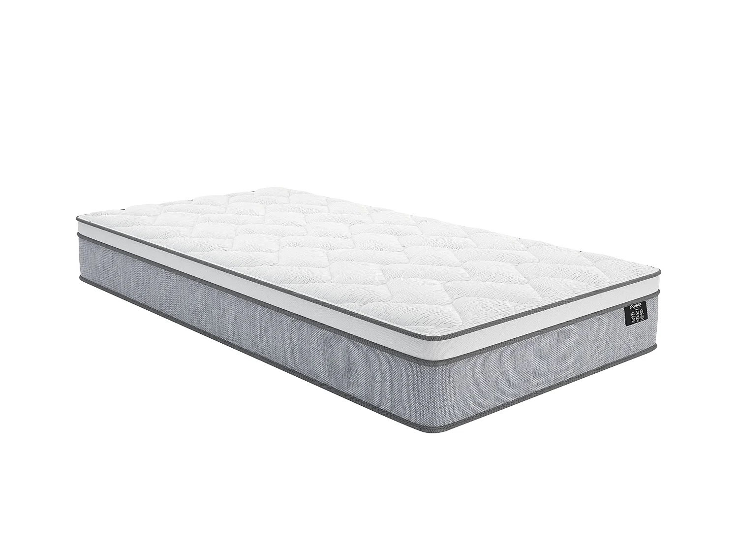Ensemble 90 x 190 cm sommier coffre naturel clair + matelas ressorts ensachés ép.22cm - SERENITE de YSMÉE