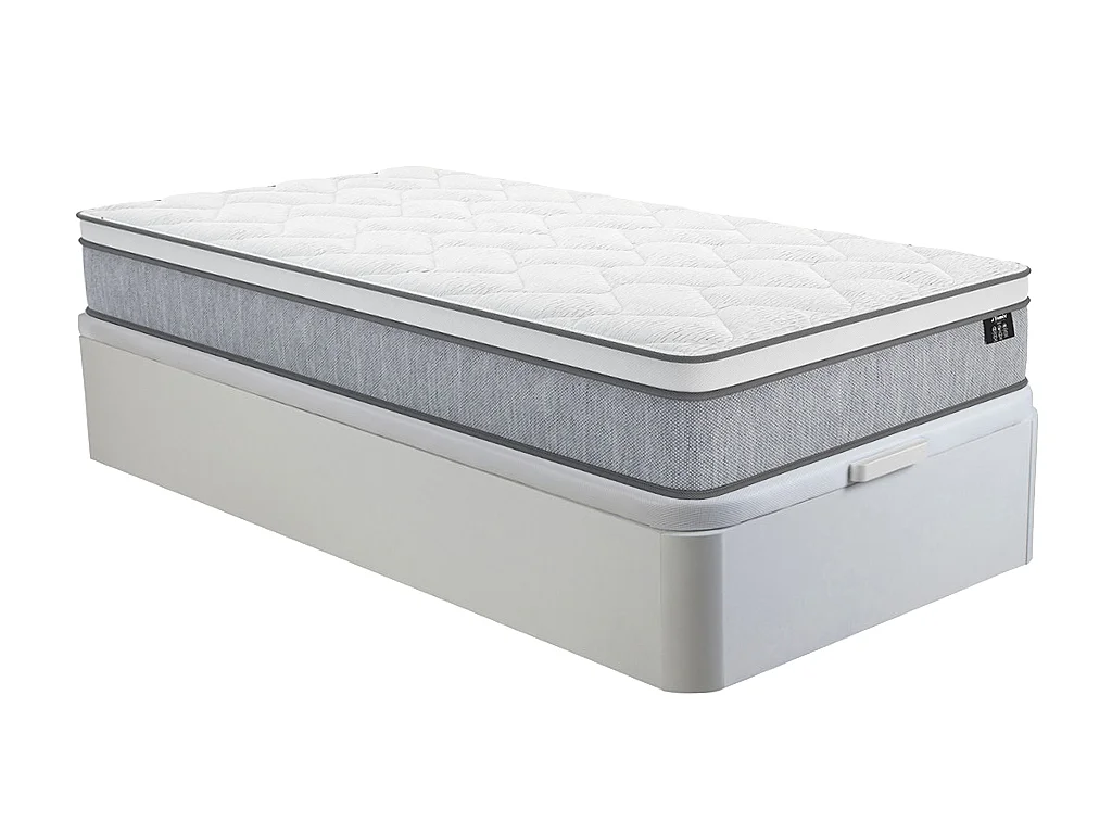 Conjunto somier blanco con cajón + colchón de muelles ensacados 90 x 190 cm - SERENITE de YSMÉE