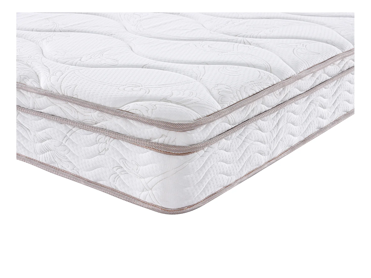 Ensemble 160 x 200 cm sommier coffre naturel clair + matelas ressorts 3 zones et mémoire de forme ép.20cm - WOLKENTANZ de YSMÉE