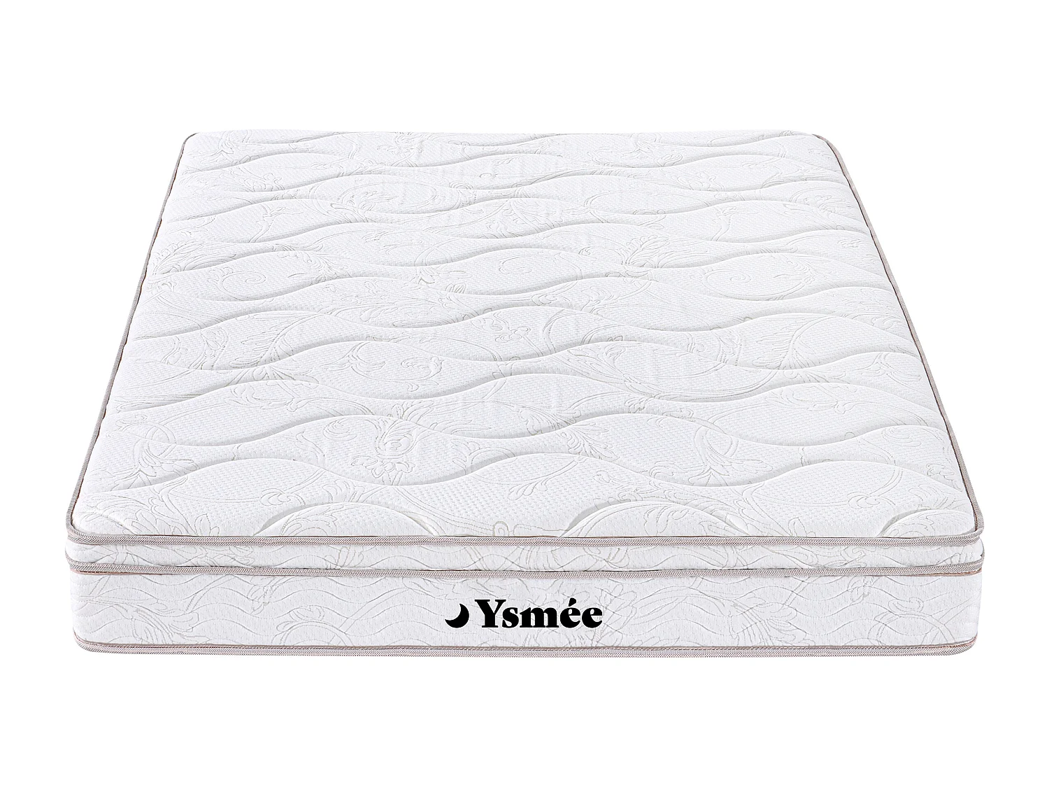 Ensemble 160 x 200 cm sommier coffre naturel clair + matelas ressorts 3 zones et mémoire de forme ép.20cm - WOLKENTANZ de YSMÉE