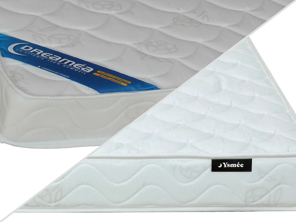 Ensemble 140 x 190 cm sommier coffre naturel clair + matelas mousse ép.15cm - ZEUS de YSMÉE