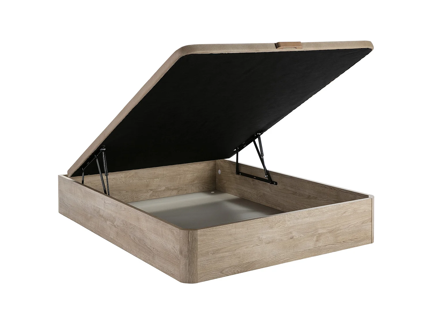 Ensemble 140 x 190 cm sommier coffre naturel clair + matelas hybride ressorts ensachés 7 zones et mousse haute résilience ép.26cm - AUDACE de PALACIO