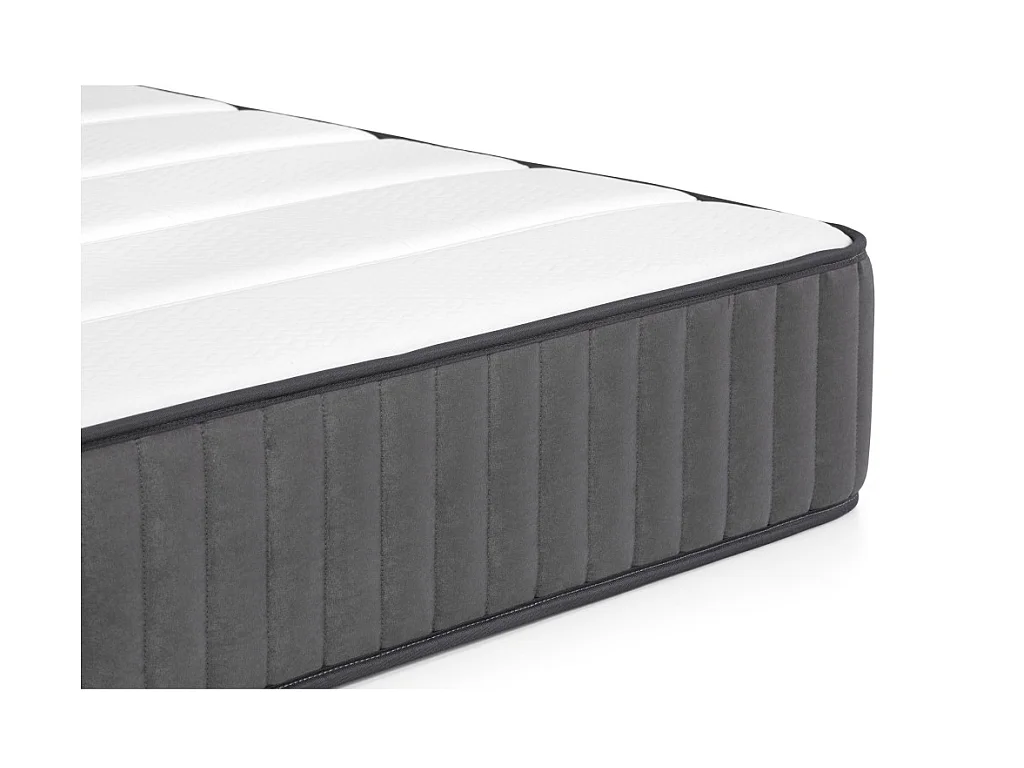 Ensemble 160 x 200 cm sommier coffre blanc + matelas hybride ressorts ensachés 7 zones et mousse haute résilience ép.26cm - AUDACE de PALACIO