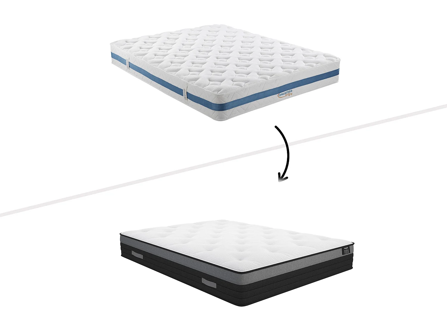Ensemble 160 x 200 cm sommier coffre naturel clair + matelas ressorts ensachés à bande respirante ép.23cm - AIRPLAY de YSMÉE