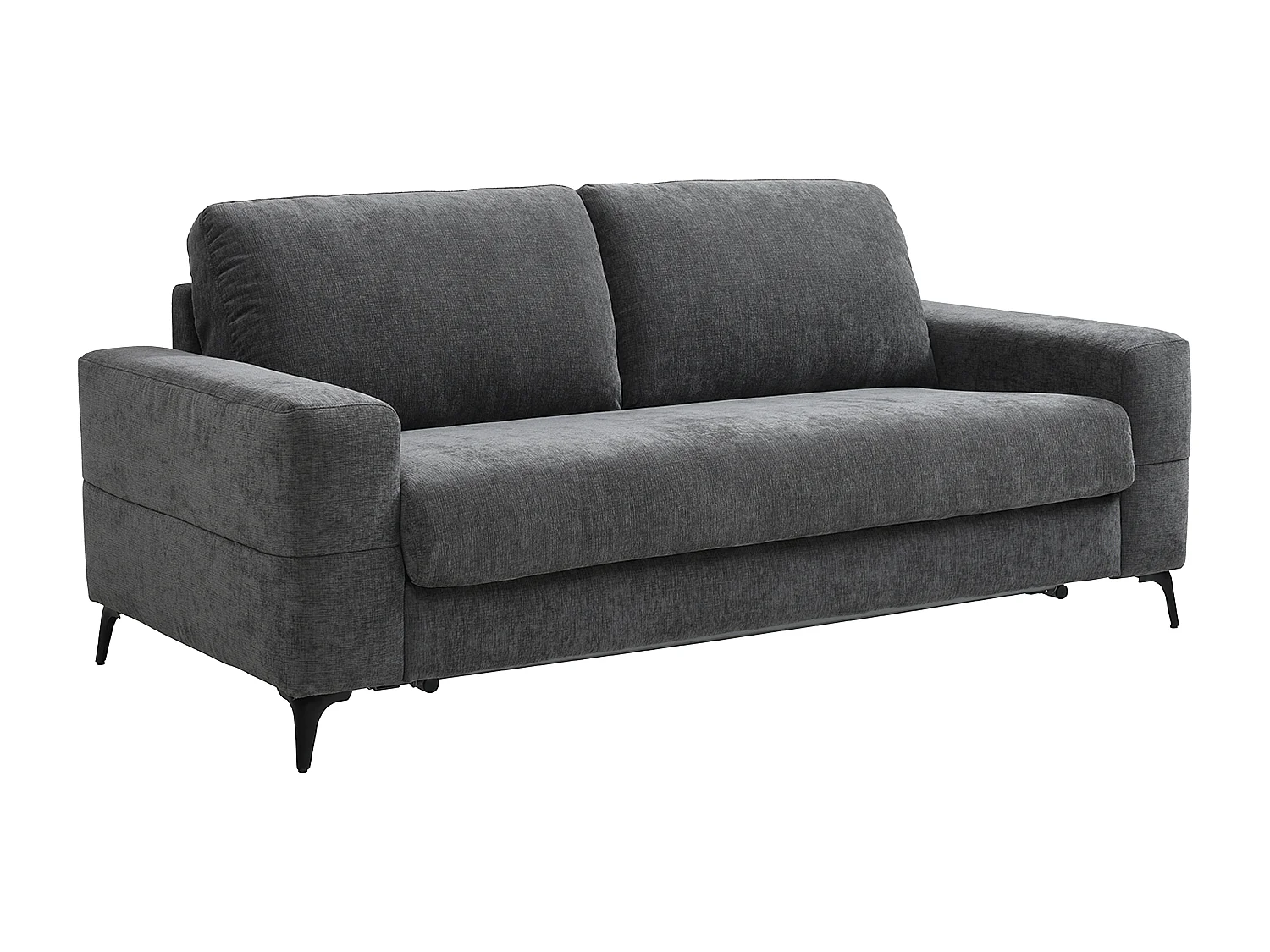 Divano letto 3 posti a ribalta in tessuto antracite - DUJARDA