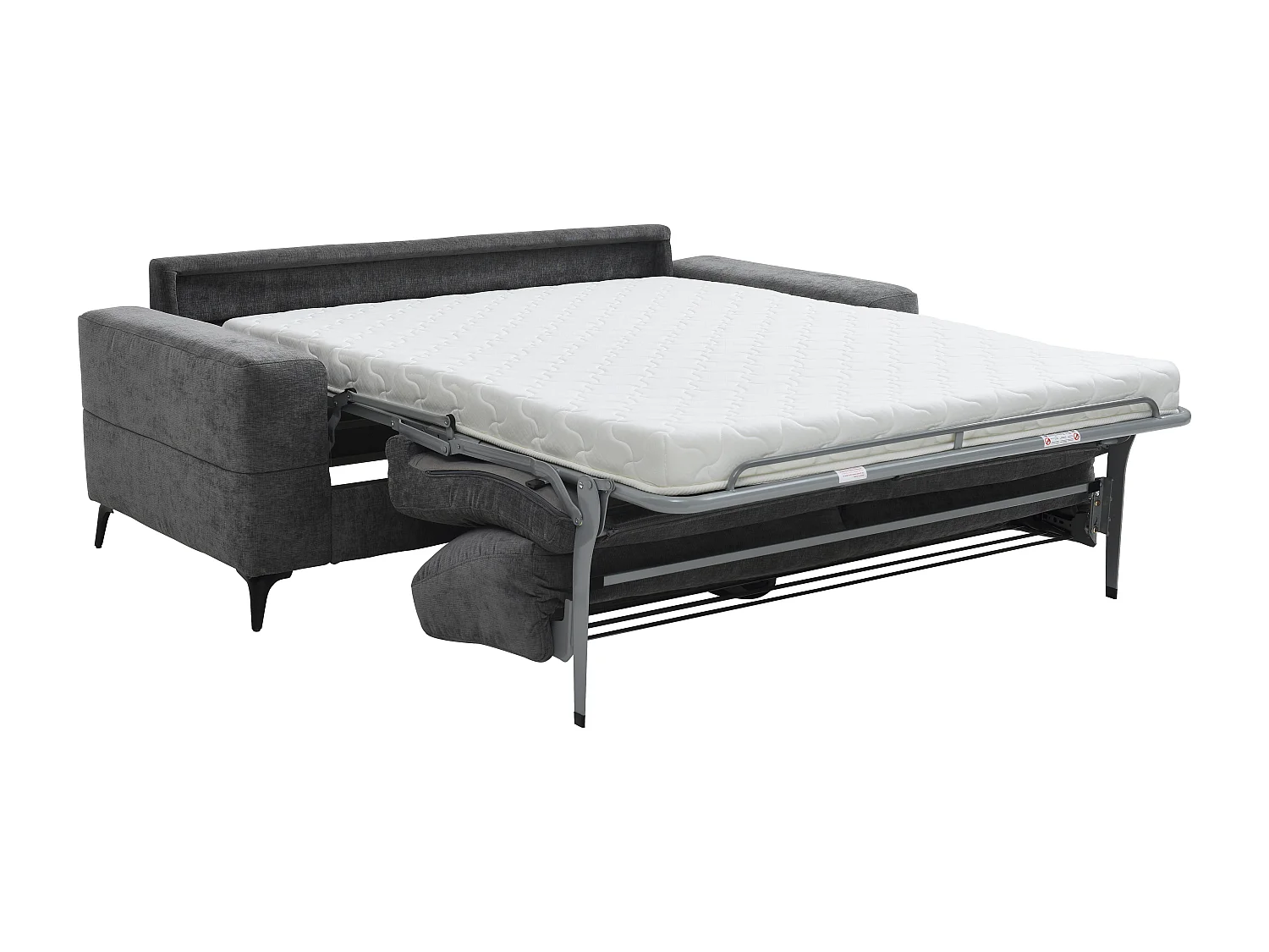 Divano letto 3 posti a ribalta in tessuto antracite - DUJARDA