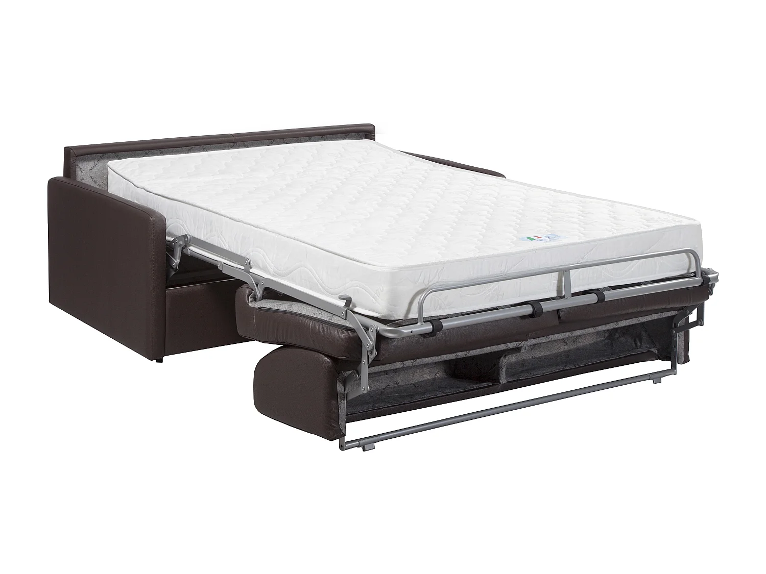 Canapé 3 places  convertible express en simili noir avec assise mémoire de forme - Couchage 140 cm - Matelas 22 cm mémoire de forme CALIFE