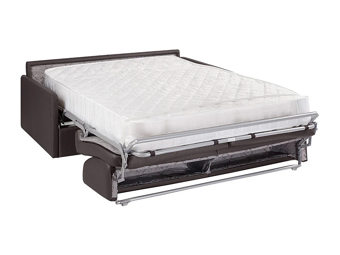 Canapé 4 places  convertible express en simili gris avec assise mémoire de forme - Couchage 160 cm - Matelas 22 cm mémoire de forme CALIFE