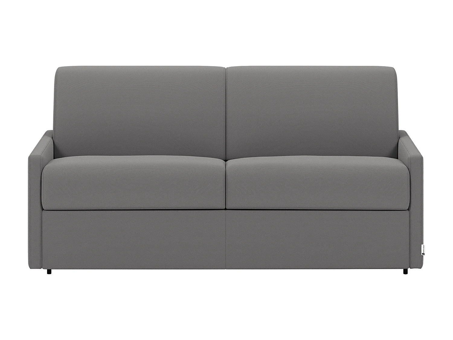 Canapé 2 places convertible express en tissu gris clair avec assise mémoire de forme - Couchage 120 cm - Matelas 22 cm mémoire de forme CALIFE