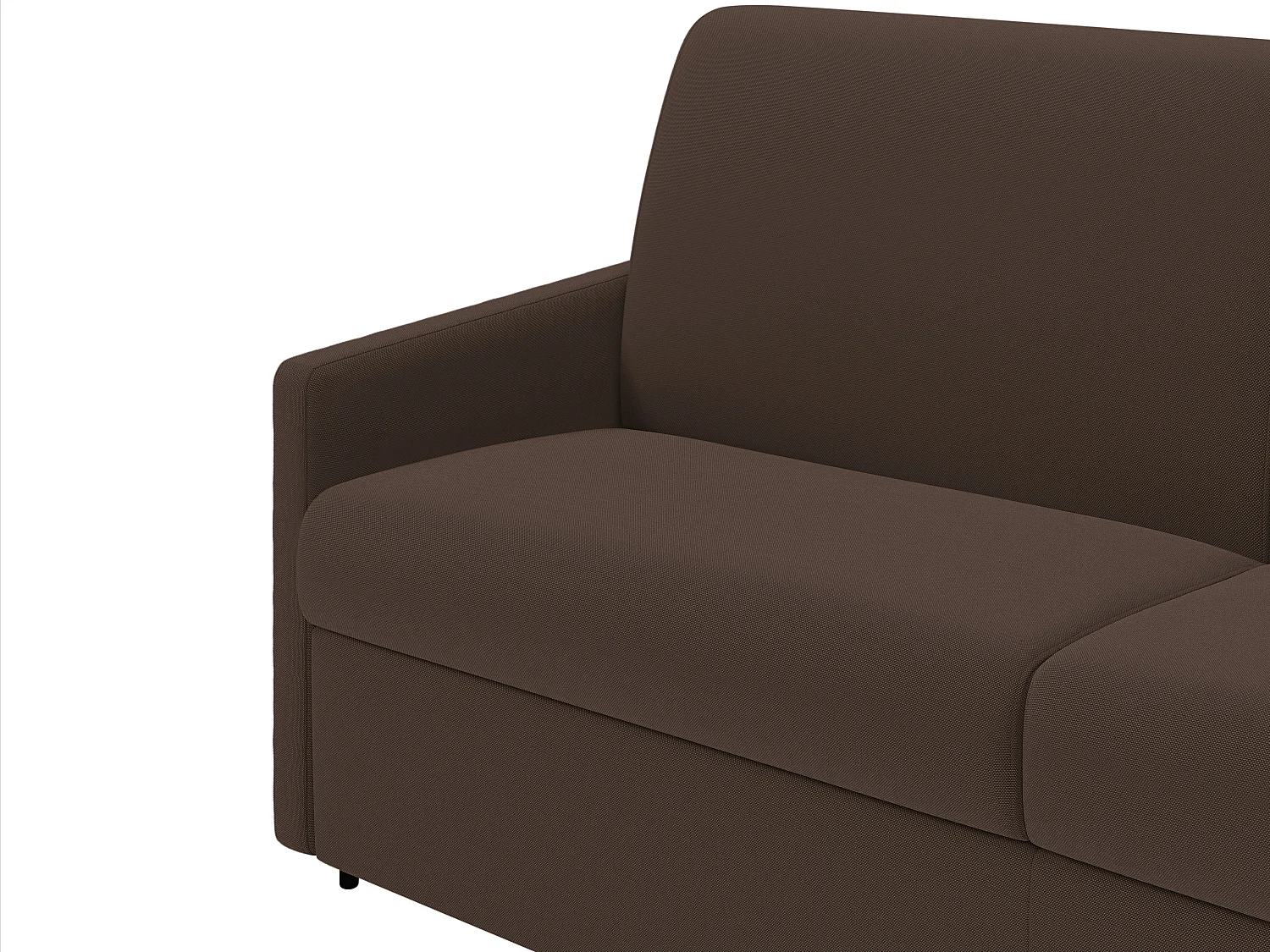 Canapé 3 places convertible express en tissu marron avec assise mémoire de forme - Couchage à lattes larges 140 cm - Matelas 18 cm CALIFE