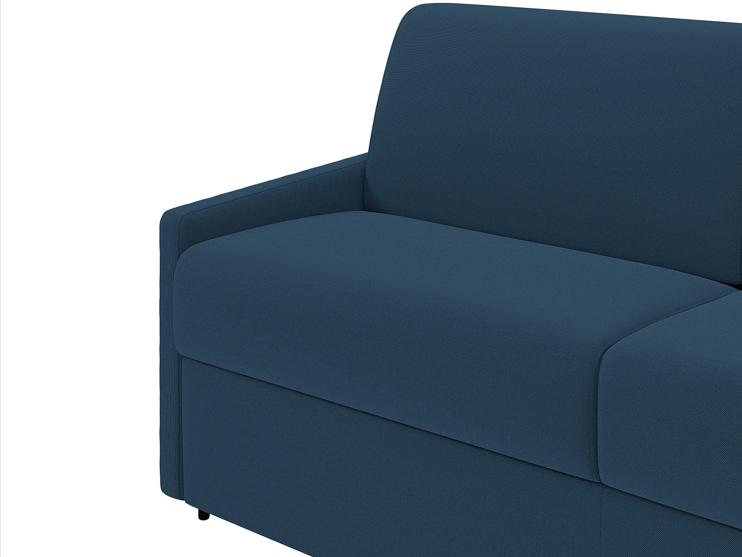 Canapé 3 places convertible express en tissu bleu nuit avec assise mémoire de forme  - Couchage 140 cm - Matelas 22 cm mémoire de forme CALIFE