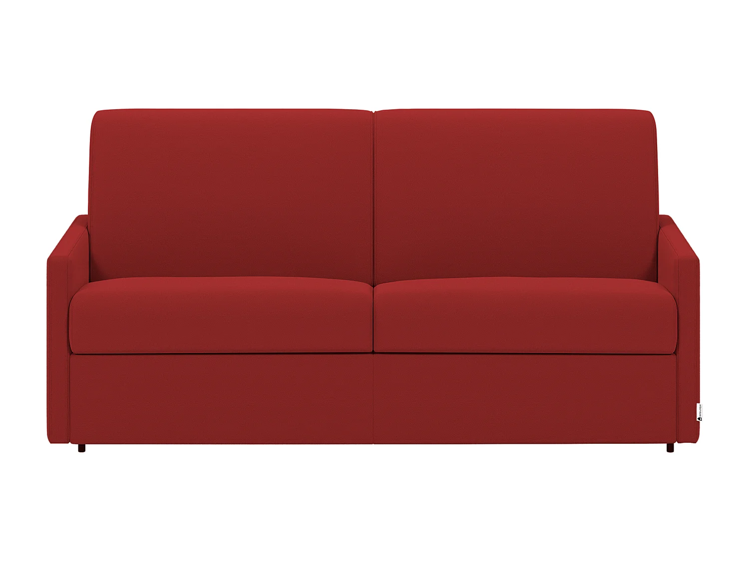 Canapé 4 places convertible express en tissu rouge avec assise mémoire de forme - Couchage 160 cm - Matelas 18 cm CALIFE