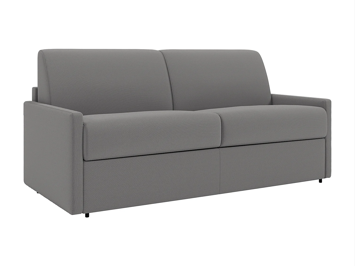 Canapé 4 places convertible express en tissu gris clair avec assise mémoire de forme - Couchage 160 cm - Matelas 22 cm mémoire de forme CALIFE