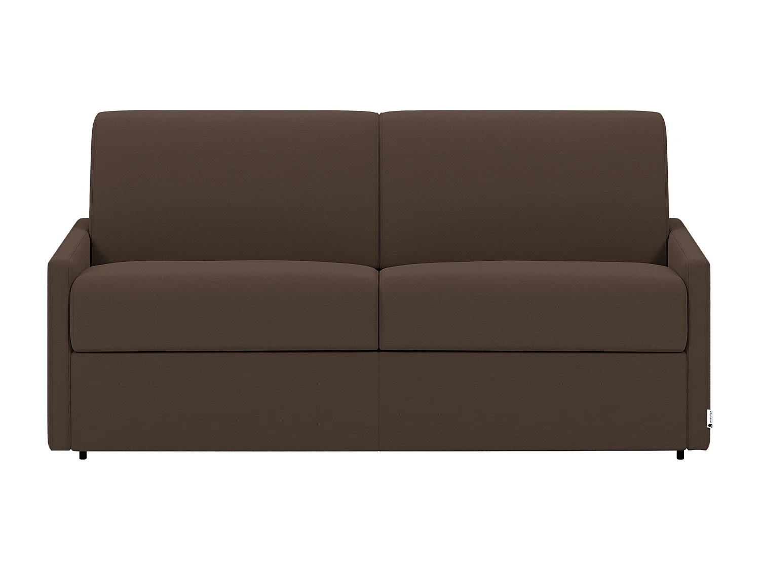 Canapé 4 places convertible express en tissu marron avec assise mémoire de forme - Couchage 160 cm - Matelas 22 cm mémoire de forme CALIFE