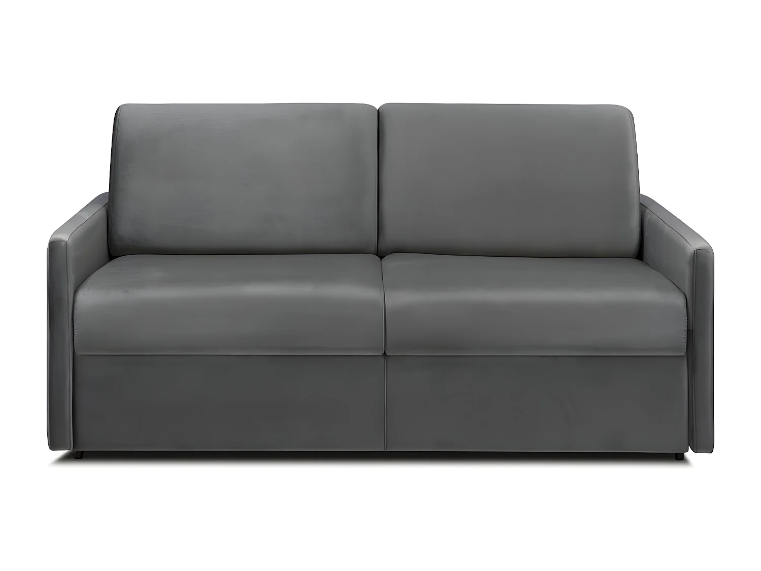 Canapé 3 places convertible express en velours gris anthracite avec assise mémoire de forme - Couchage 140 cm - Matelas 22 cm avec assise mémoire de forme CALIFE