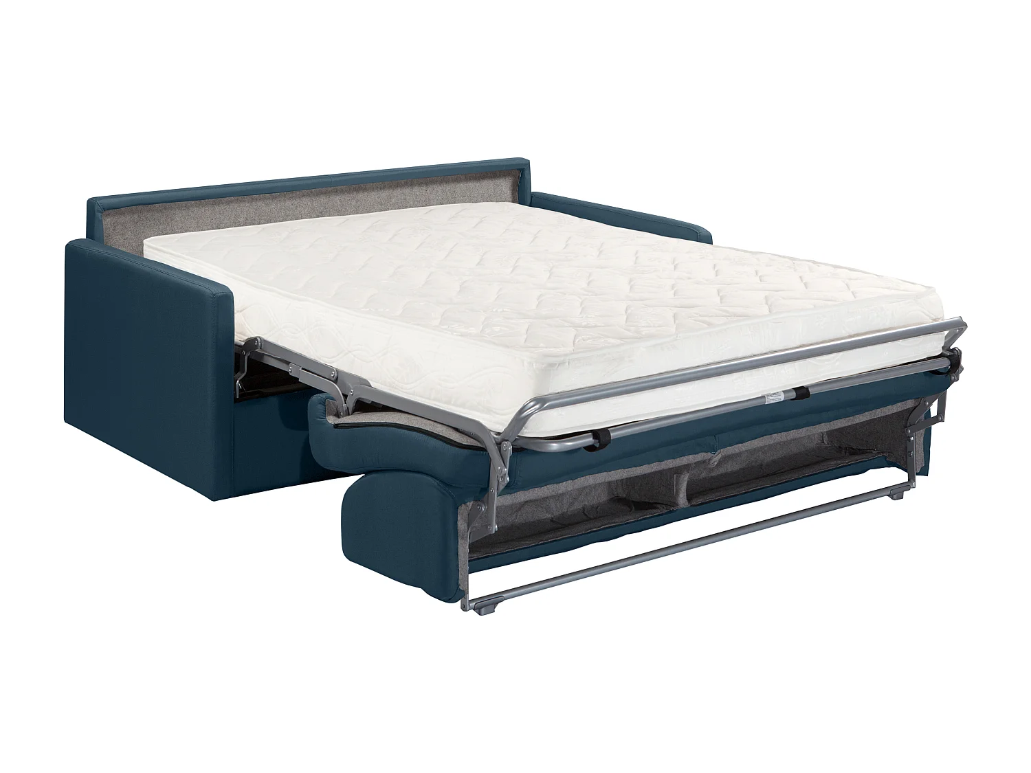 Canapé 4 places convertible express en velours vert émeraude avec assise mémoire de forme - Couchage à lattes larges 160 cm - Matelas 18 cm CALIFE
