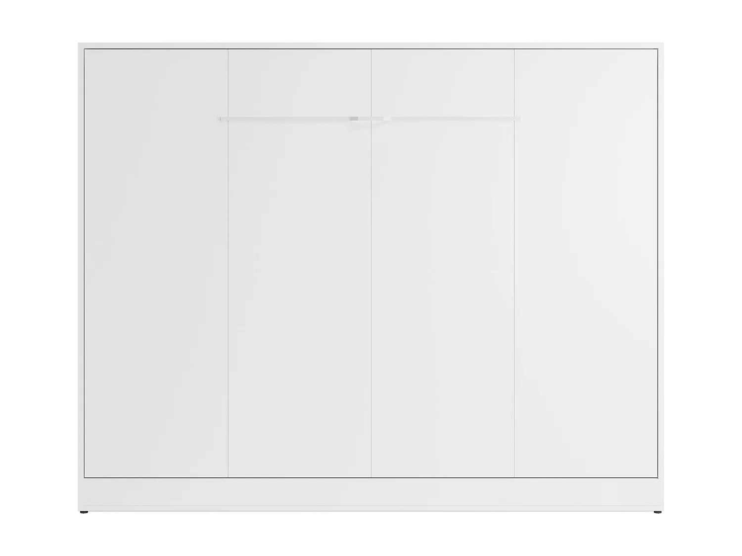 Bedkast 140 x 200 cm - Handmatige horizontale opening - Met ledverlichting - Wit - RAPILI