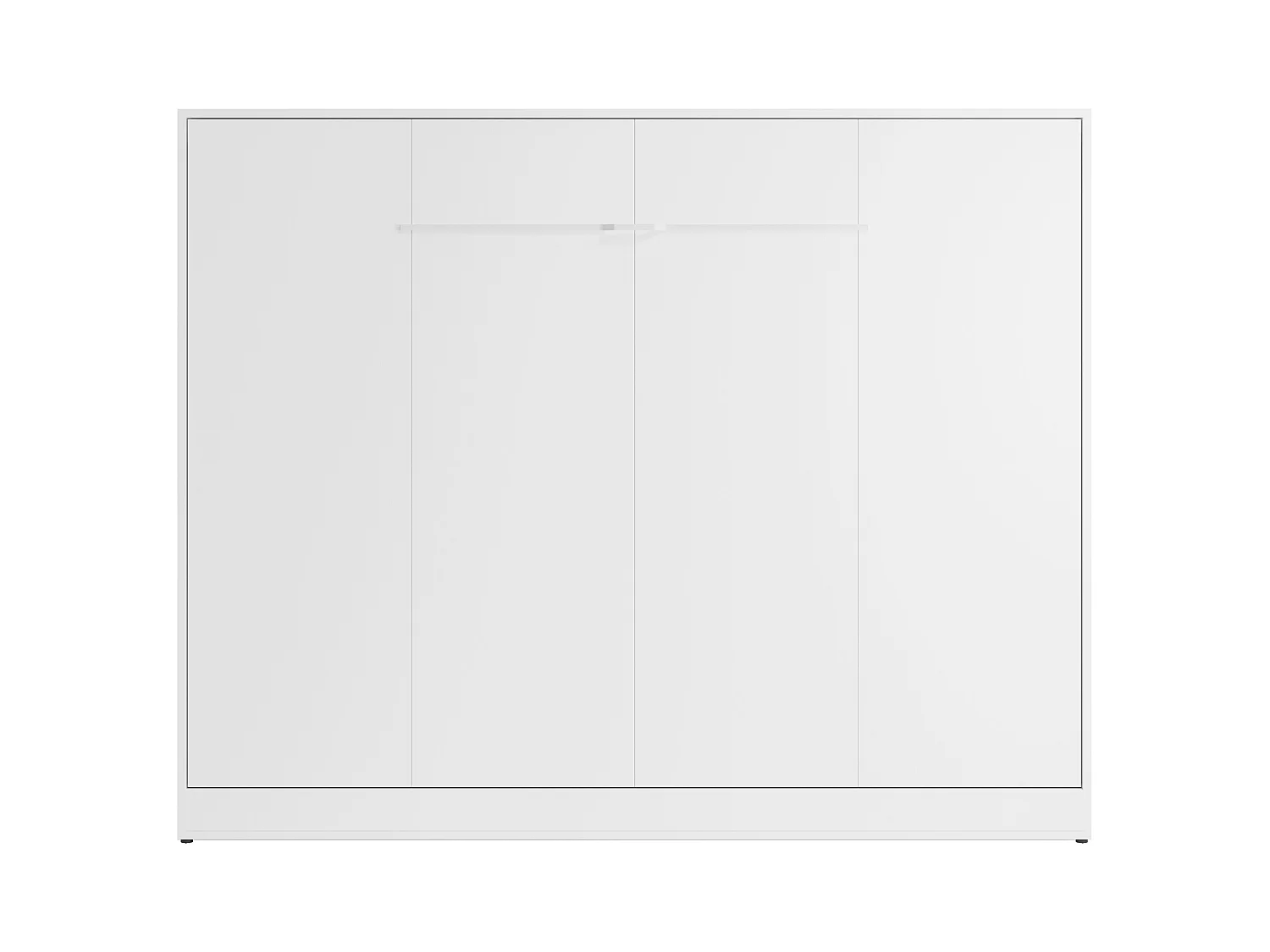 Bedkast 140 x 200 cm - Handmatige horizontale opening - Met ledverlichting - Wit - RAPILI