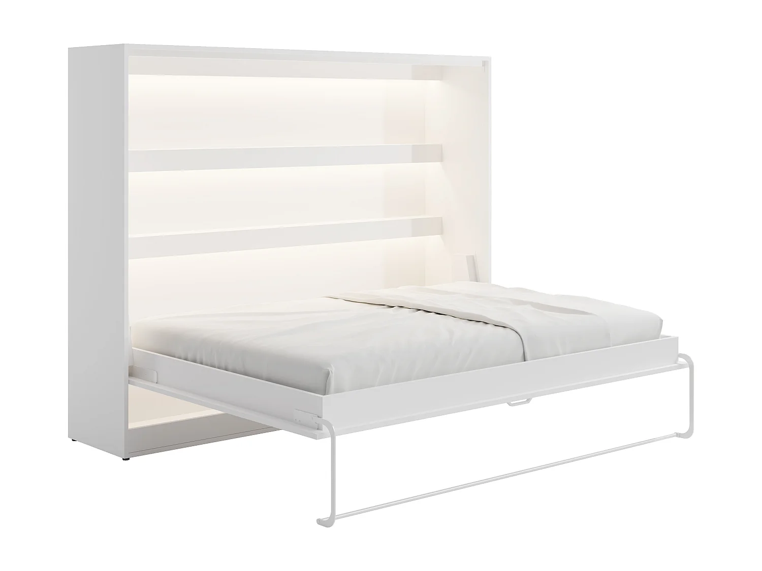 Letto estraibile 140 x 200 cm Apertura orizzontale manuale Con LED Bianco - RAPILI