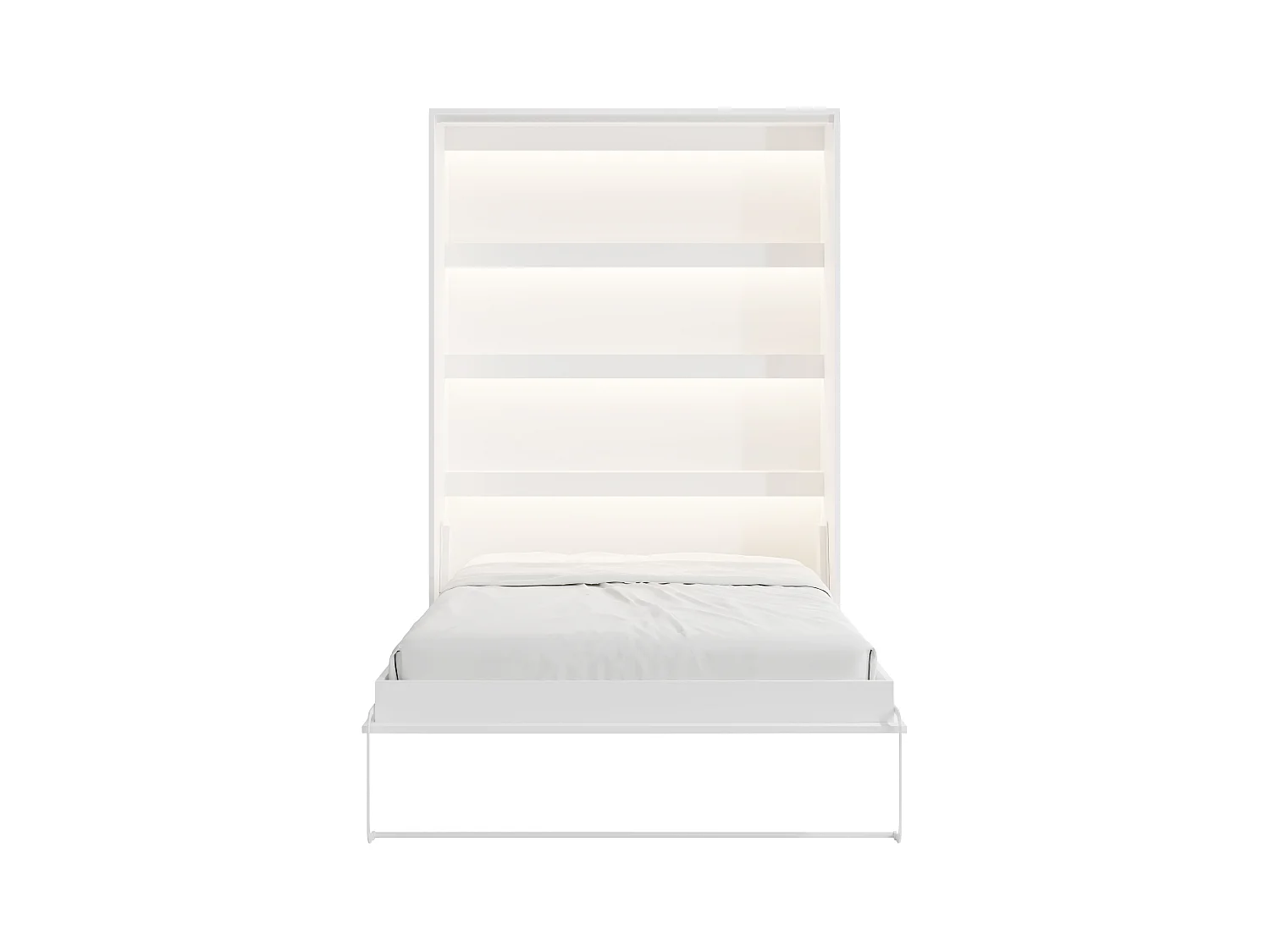 Bedkast 140 x 200 cm - Handmatige verticale opening - Met ledverlichting - Wit - RAPILI