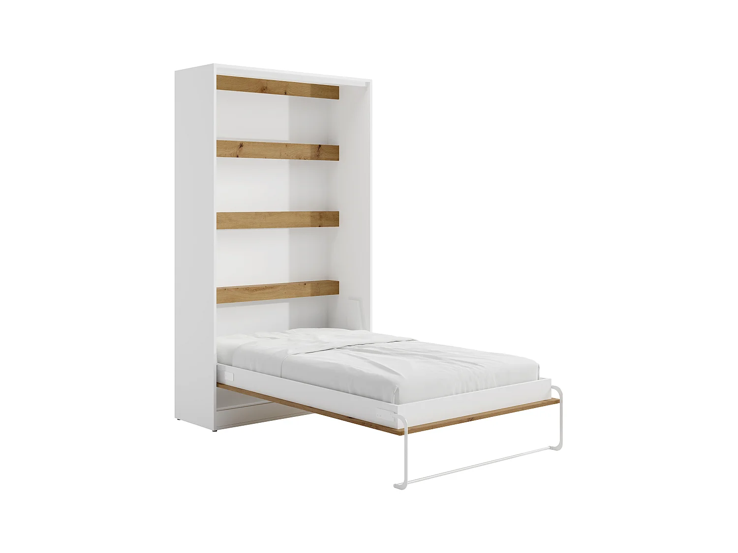 Letto estraibile 120 x 200 cm Apertura verticale manuale Con LED Bianco e Naturale - RAPILI