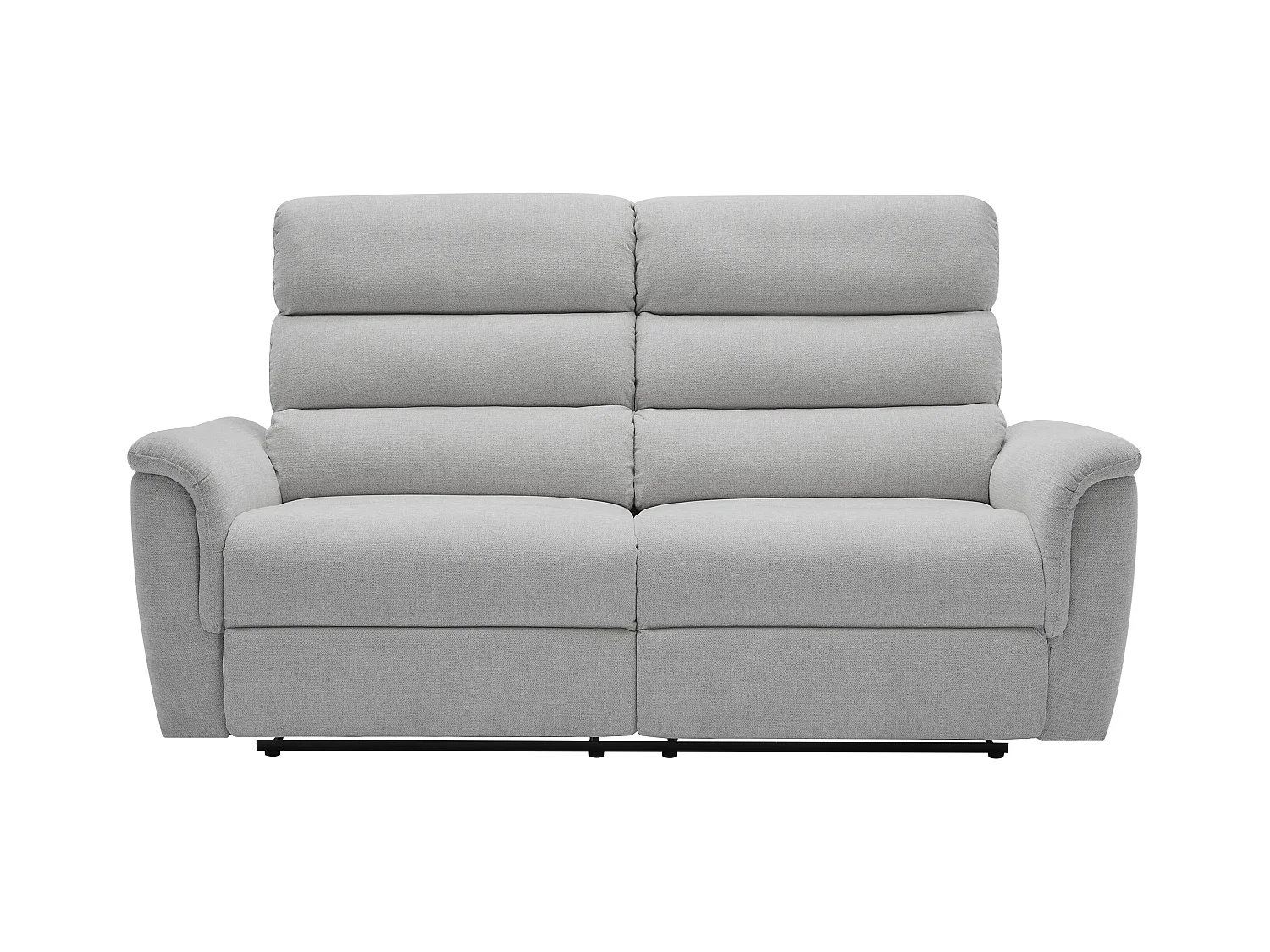 Elektrische relax-driezitsbank van lichtgrijze stof CARTASIA