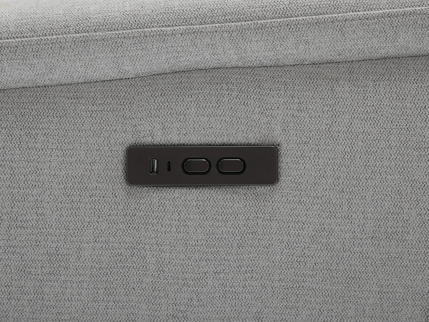 Canapé 3 places relax électrique en tissu gris clair CARTASIA