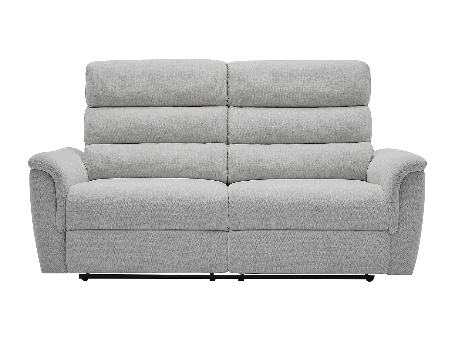 Canapé 3 places relax électrique en tissu gris clair CARTASIA