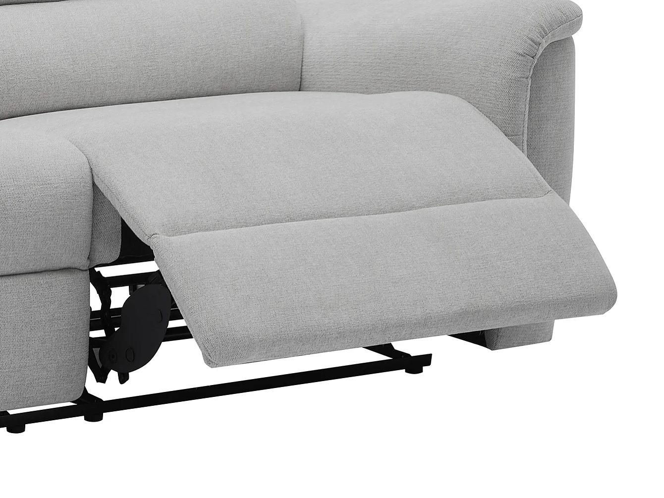 Canapé 3 places relax électrique en tissu gris clair CARTASIA