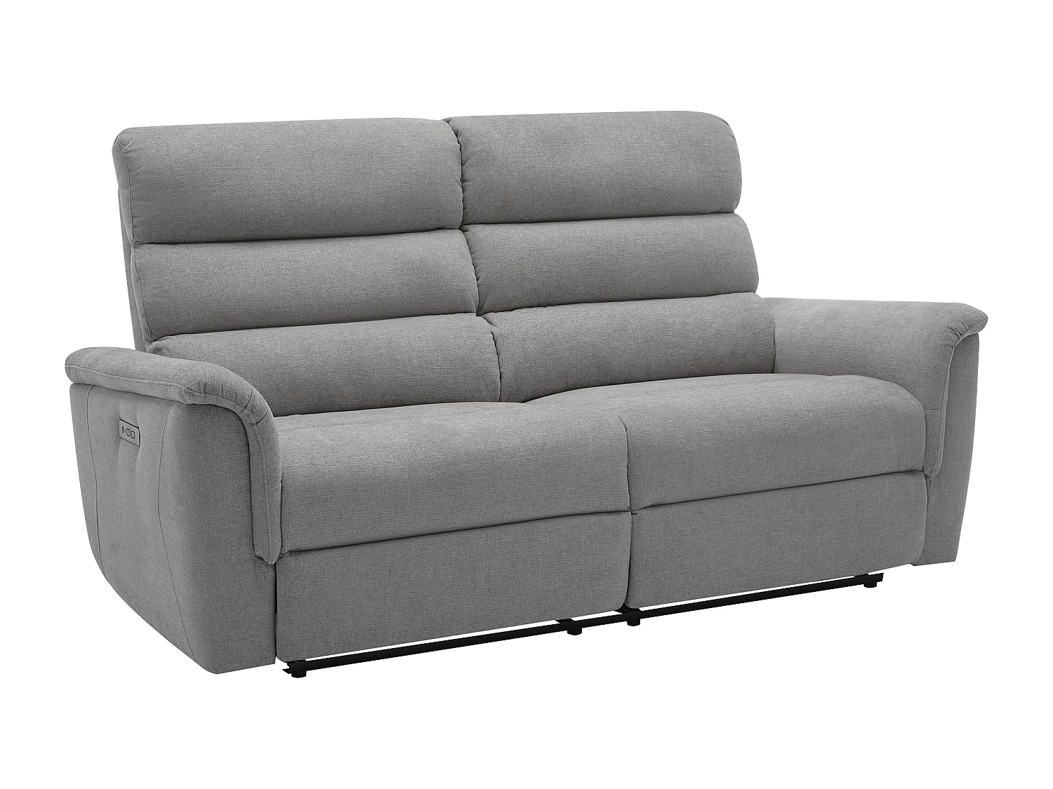 Relaxsofa elektrisch 3-Sitzer - Stoff - Grau - CARTASIA