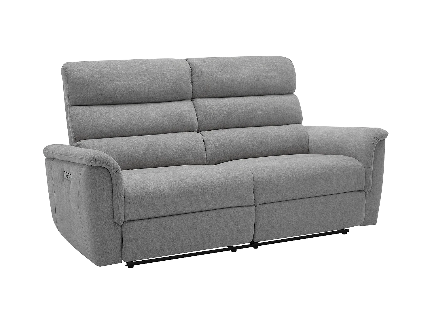 Elektrische relax-driezitsbank van grijze stof CARTASIA