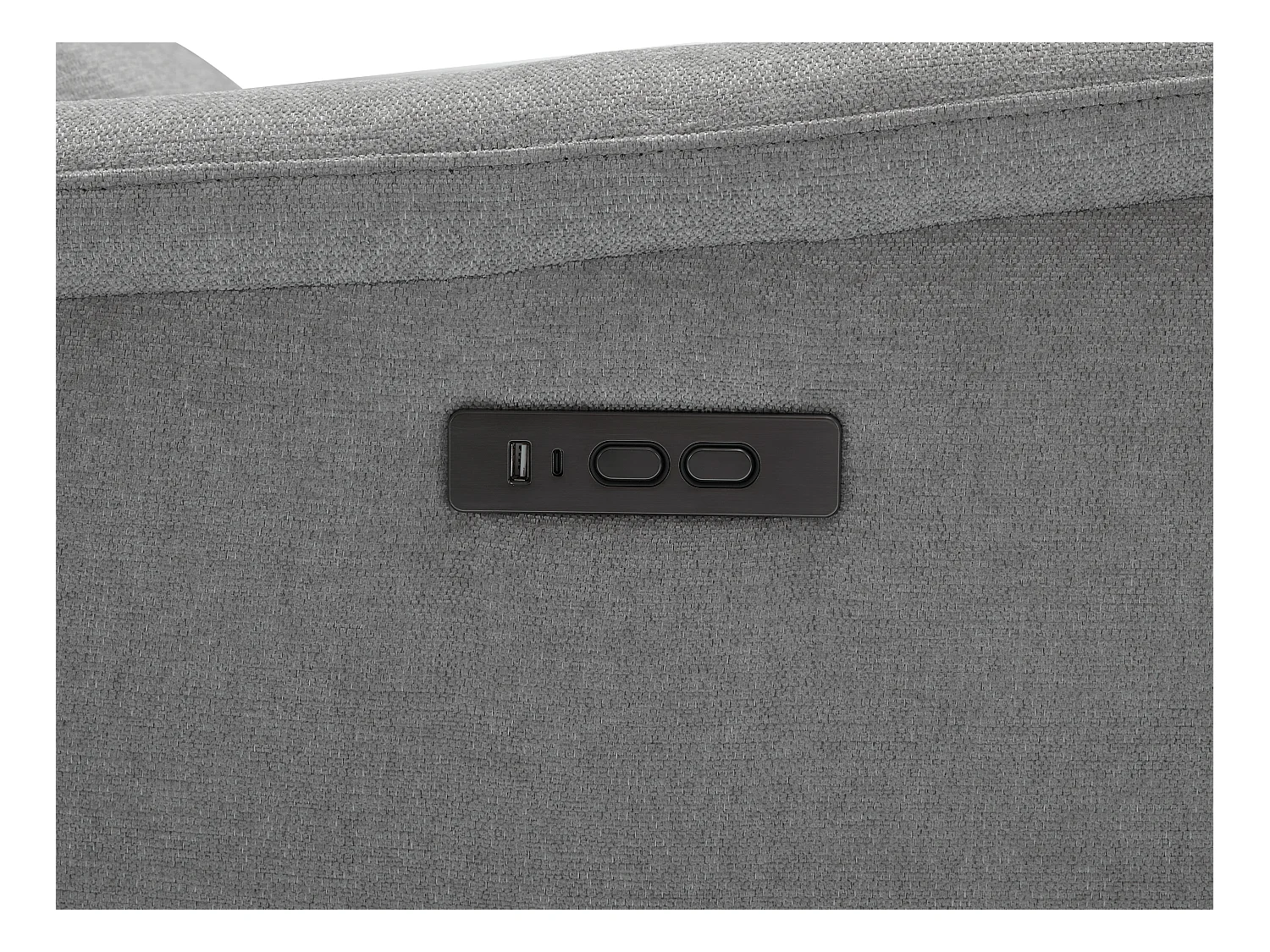 Sillón relax eléctrico de tela gris CARTASIA