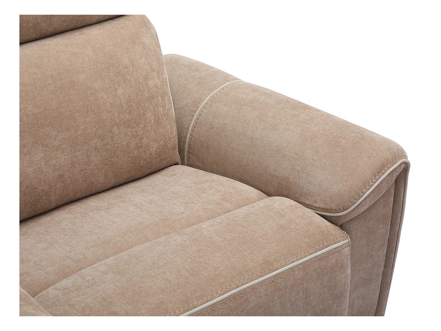 Canapé 3 places relax électrique en tissu taupe DJARALO