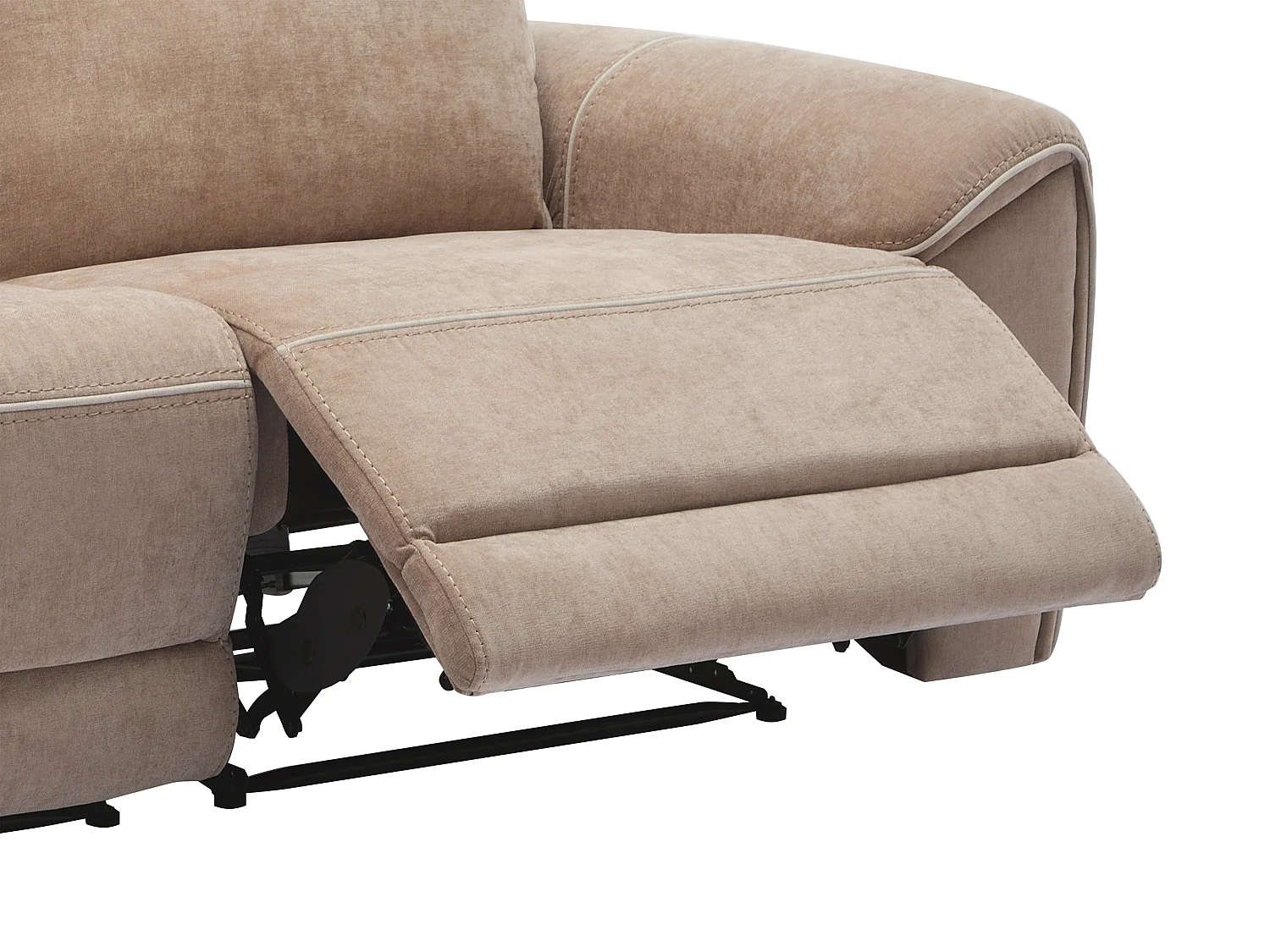 Canapé 3 places relax électrique en tissu taupe DJARALO