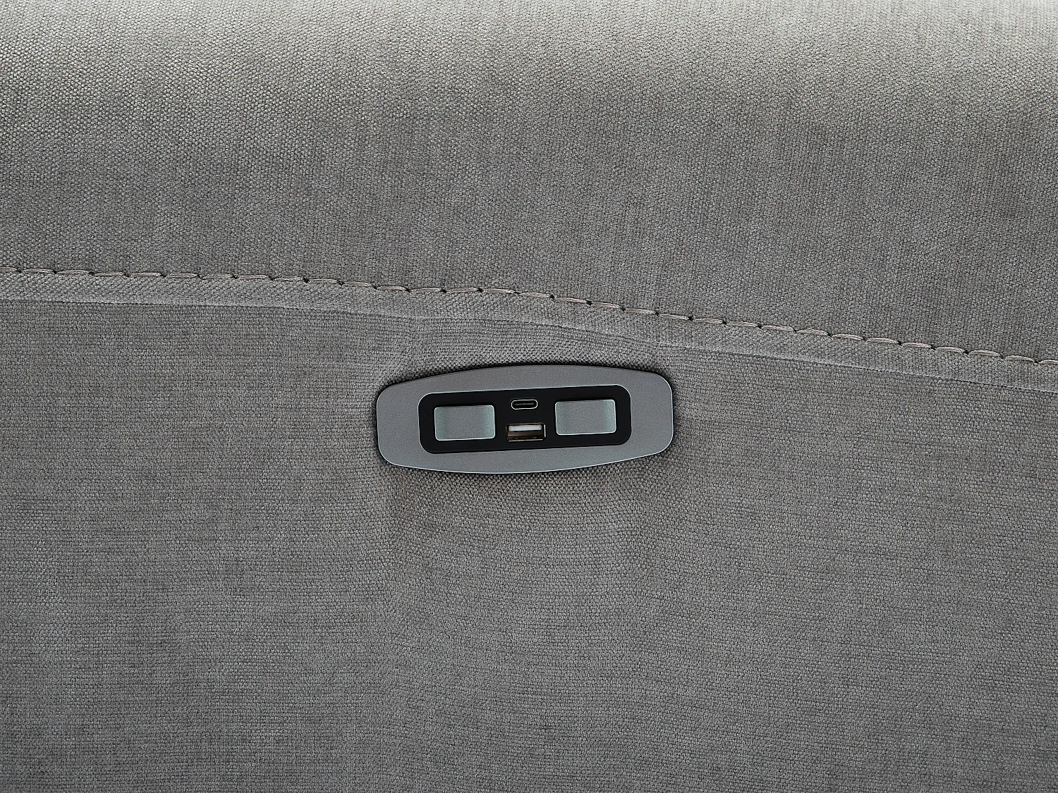 Elektrische relax-driezitsbank van grijze stof DJARALO