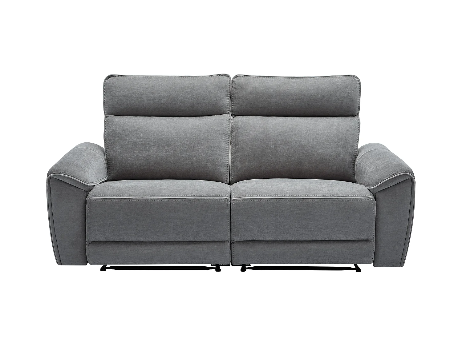 Canapé 3 places relax électrique en tissu gris DJARALO