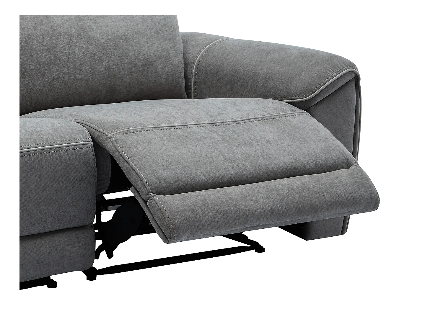 Canapé 3 places relax électrique en tissu gris DJARALO