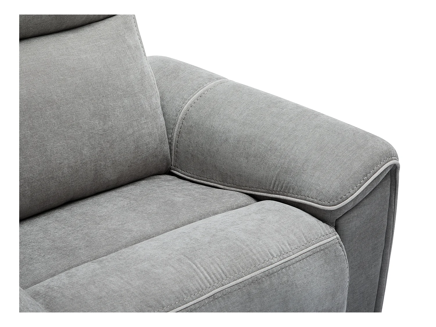 Canapé 3 places relax électrique en tissu gris DJARALO