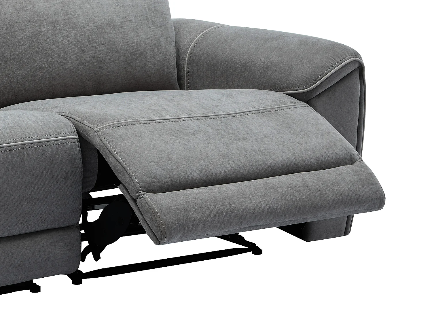 Canapé 3 places relax électrique en tissu gris DJARALO