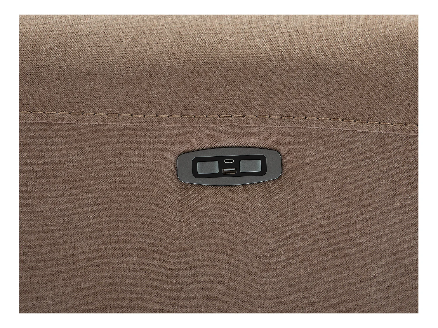 Elektrische relaxfauteuil van taupegrijze stof DJARALO