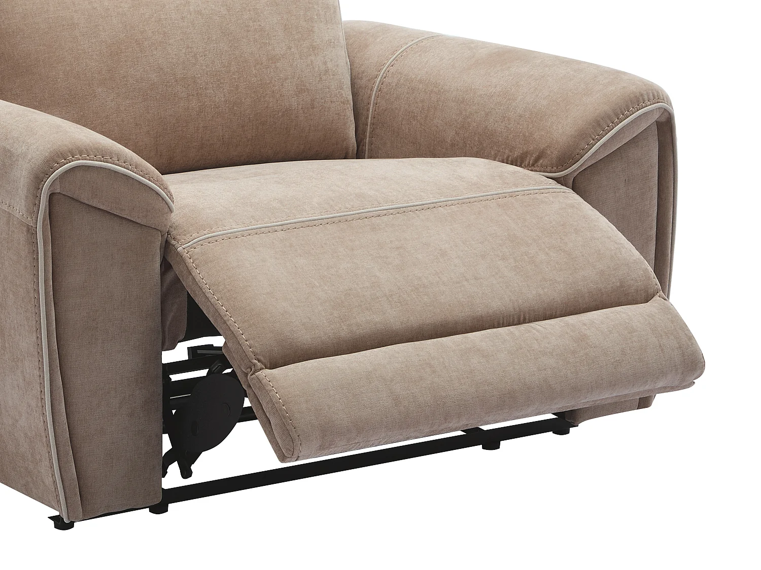 Elektrische relaxfauteuil van taupegrijze stof DJARALO