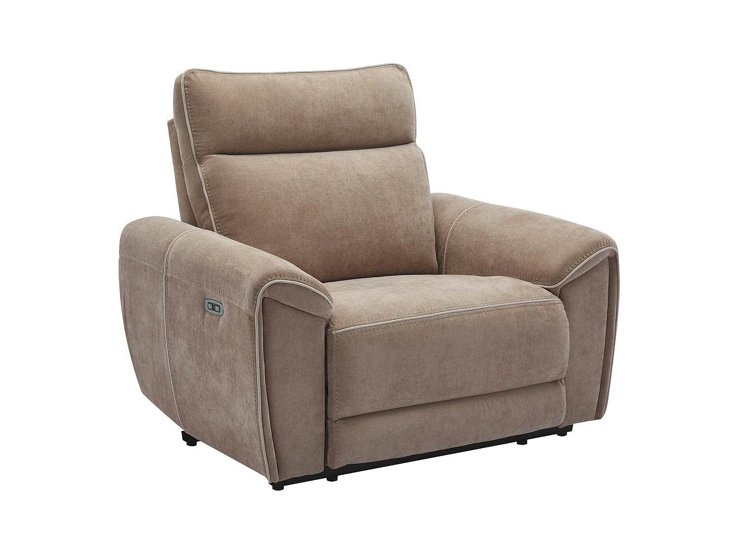Fauteuil relax électrique en tissu taupe DJARALO