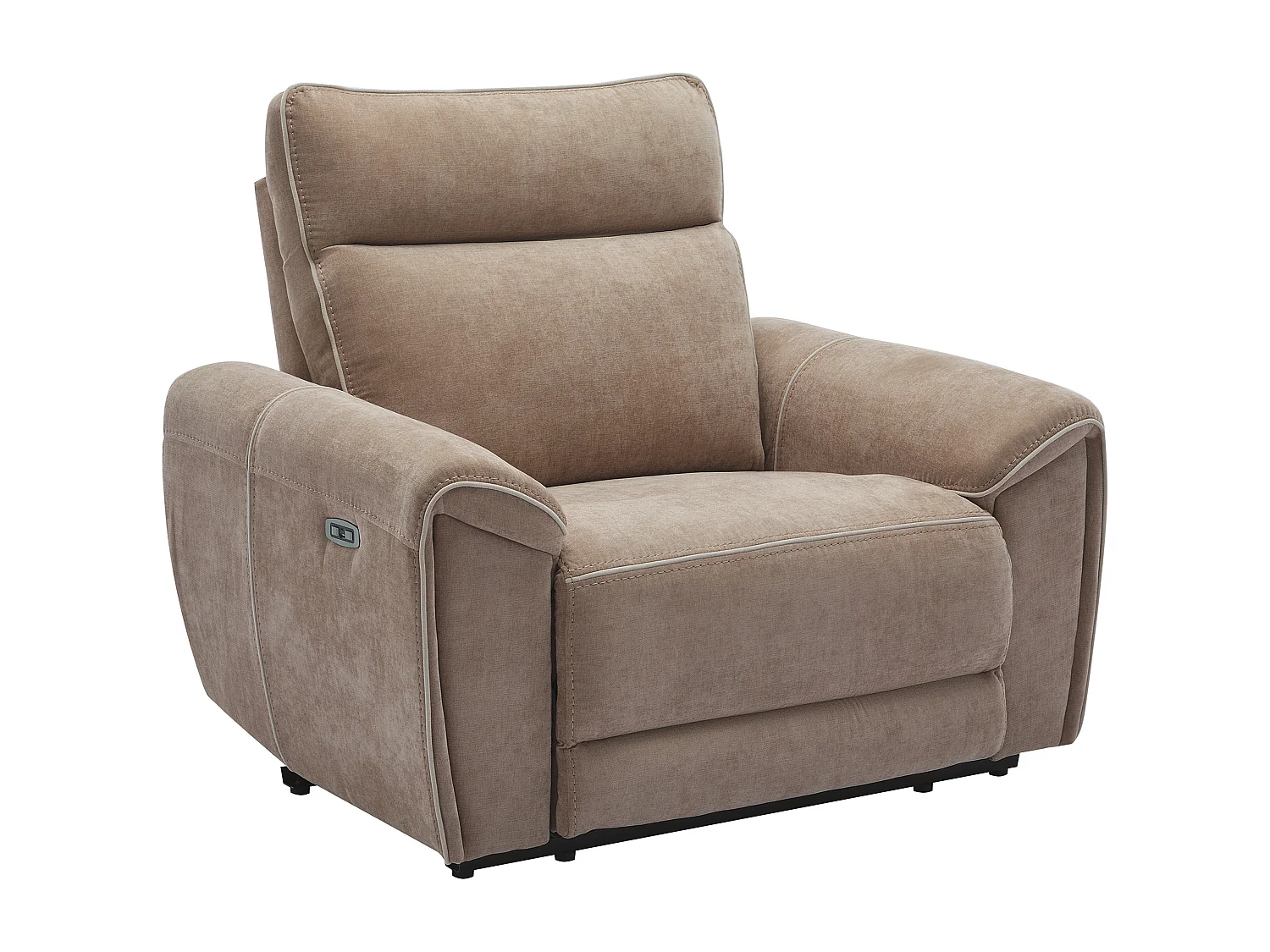 Fauteuil relax électrique en tissu taupe DJARALO