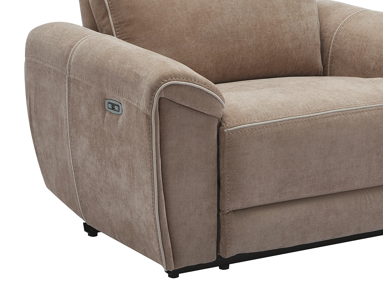 Fauteuil relax électrique en tissu taupe DJARALO