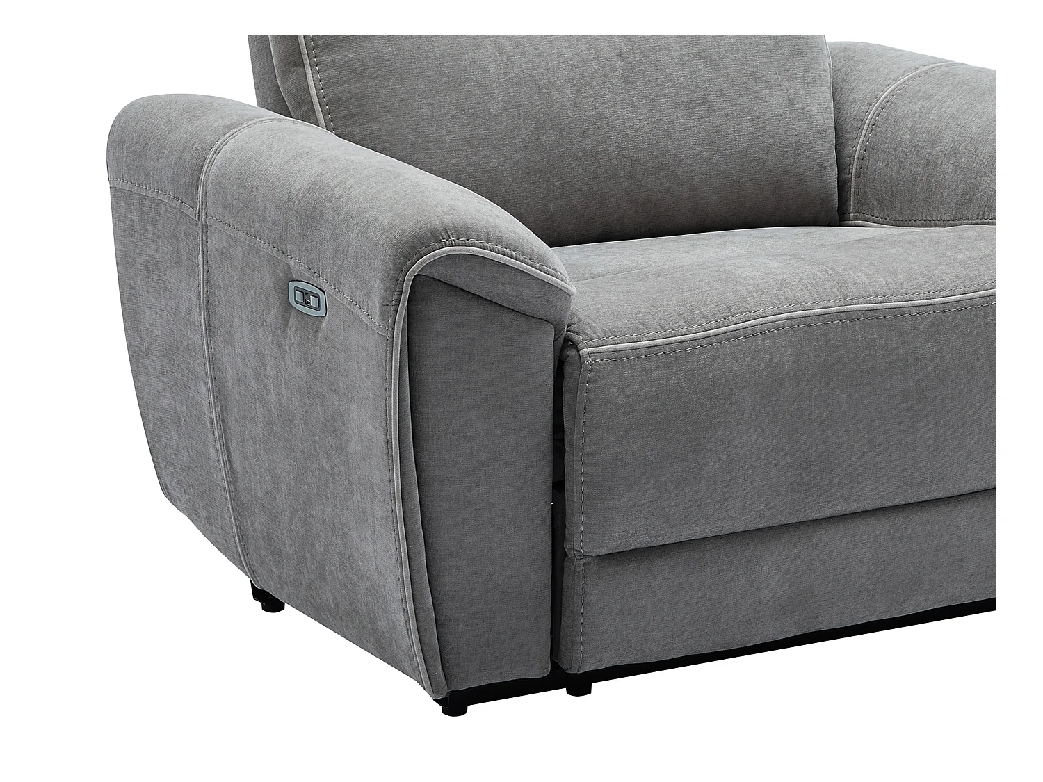 Elektrische relaxfauteuil van grijze stof DJARALO