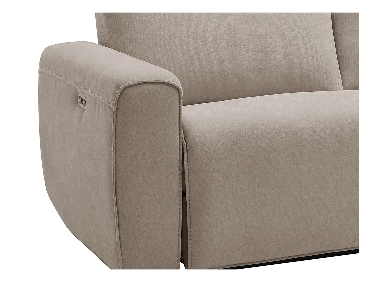 Canapé 3 places relax électrique en tissu beige LORGITA